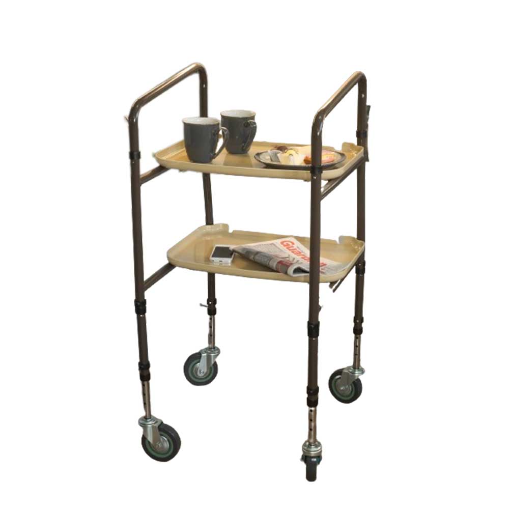 Height Adjustable Strolley Trolley with items on Height Adjustable Strolley Trolley with items on