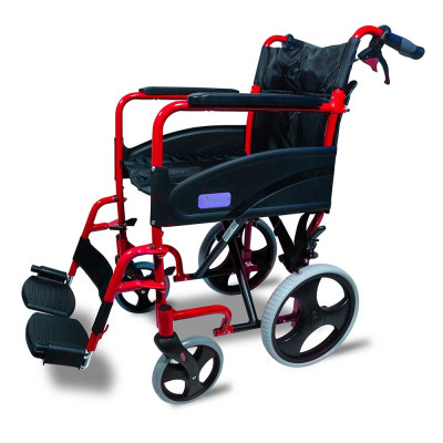 Aluminium Compact Transit Wheelchair Red