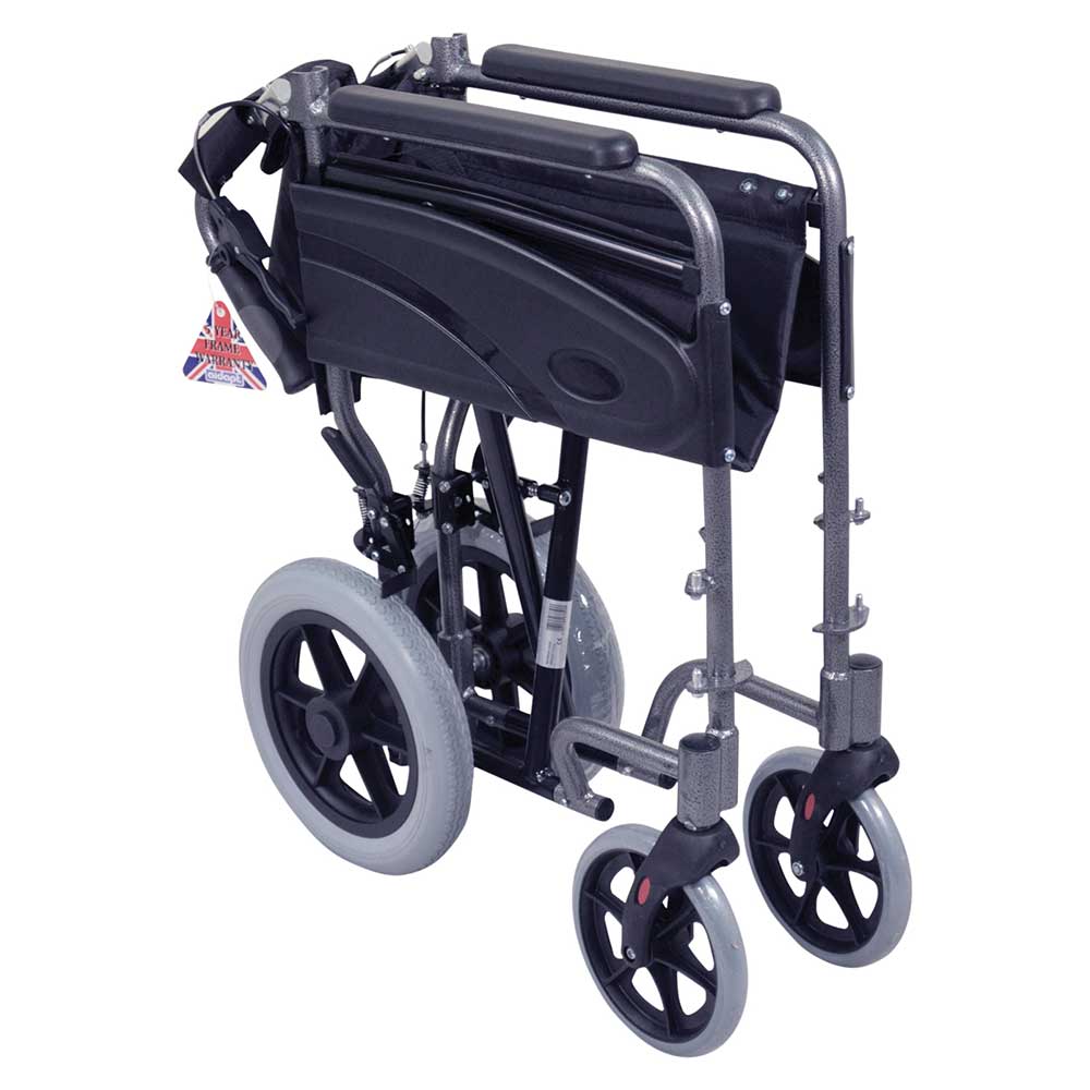 Aluminium Compact Transit Wheelchair Folded Aluminium Compact Transit Wheelchair Folded