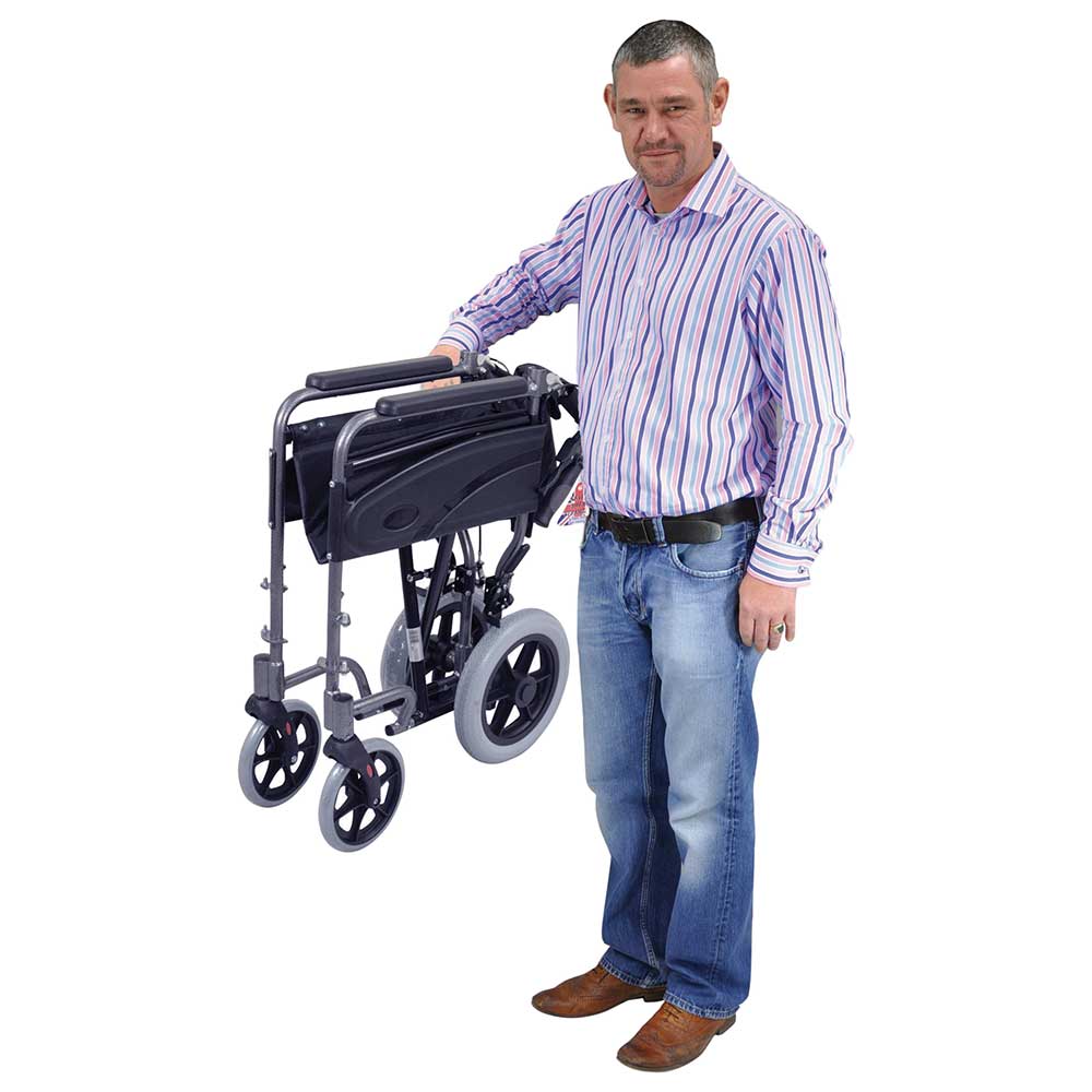 Aluminium Compact Transit Wheelchair Lightweight Wheelchair than can be lifted with one hand Aluminium Compact Transit Wheelchair Lightweight Wheelchair than can be lifted with one hand