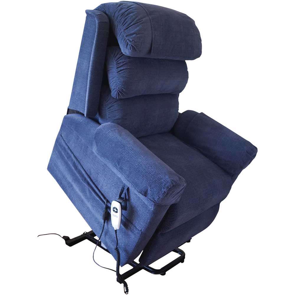 Ecclesfield Series Wall Hugging Rise & Recliner - Chenille Material Blue Raised Side Ecclesfield Series Wall Hugging Rise & Recliner - Chenille Material Blue Raised Side