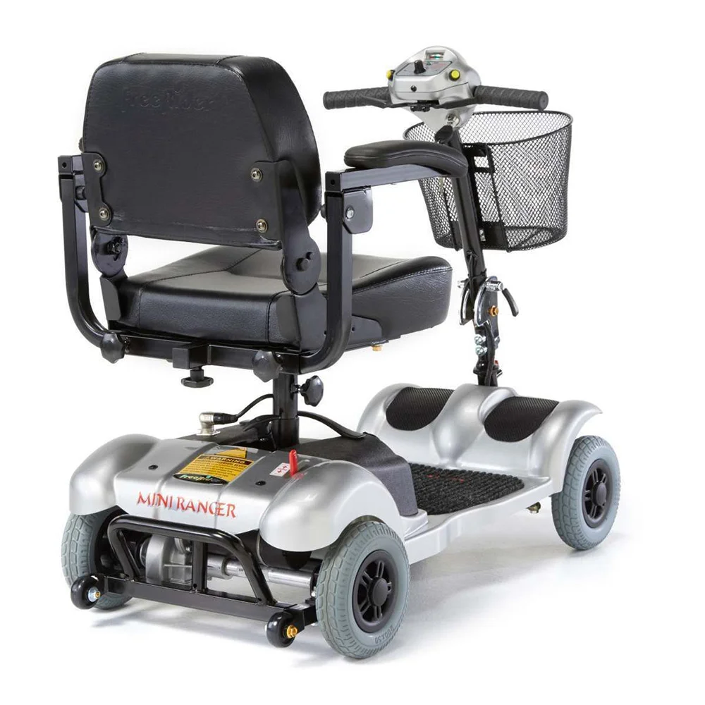Freerider Mini Range Mobility Scooter in Silver Rear Freerider Mini Range Mobility Scooter in Silver Rear