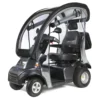 TGA Breeze S4 fitted with Solid Canopy in TGA Breeze S4 Mobility Scooter in Slate Grey Metallic