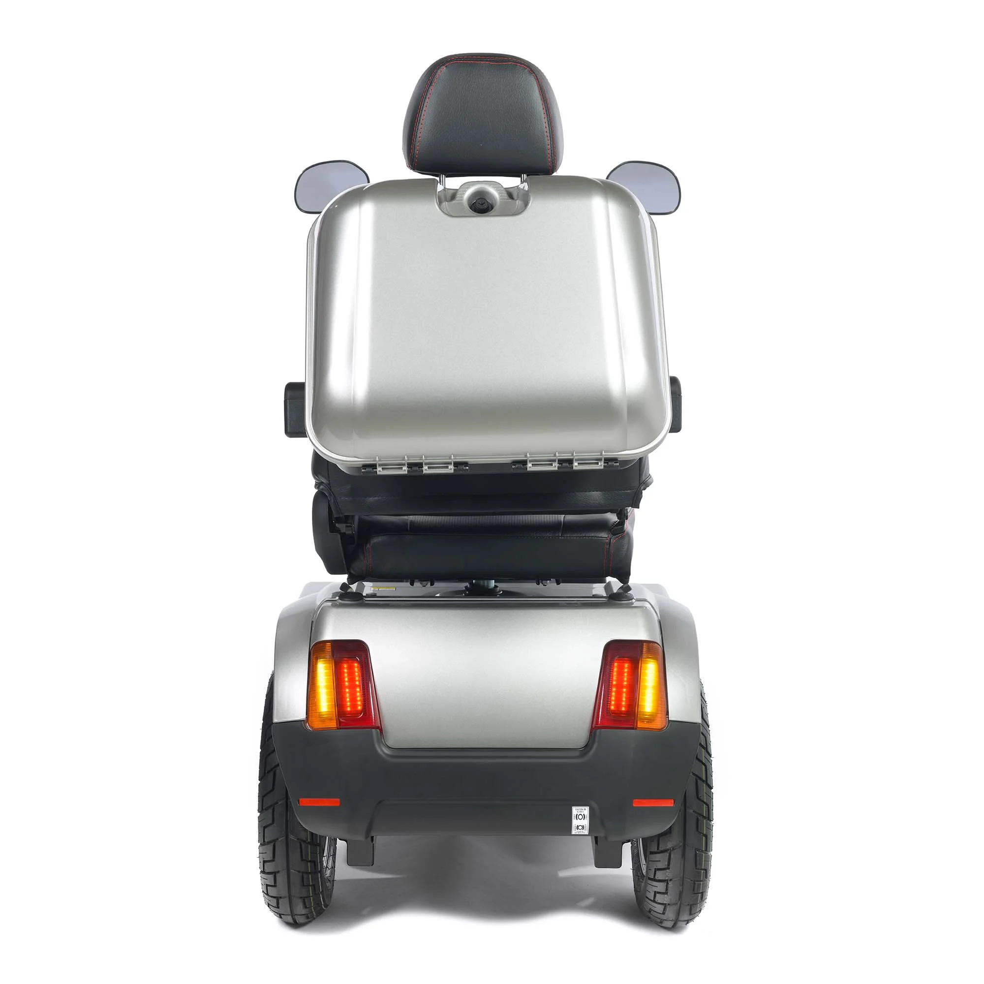 TGA Breeze S3 in Bright Silver Metallic 3 Wheel Mobility Scooter Storage Box TGA Breeze S3 in Bright Silver Metallic 3 Wheel Mobility Scooter Storage Box