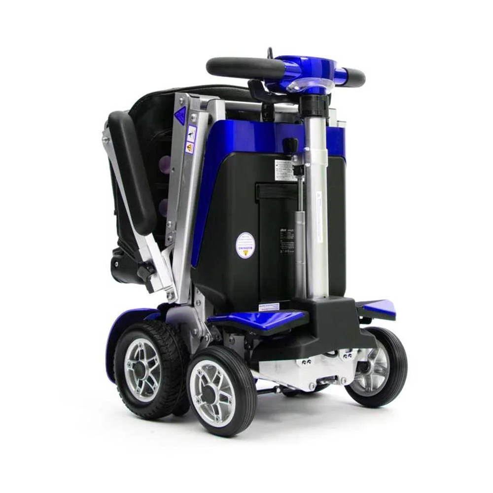 Drive AutoFold Elite Folding Mobility Scooter Blue Folded Drive AutoFold Elite Folding Mobility Scooter Blue Folded