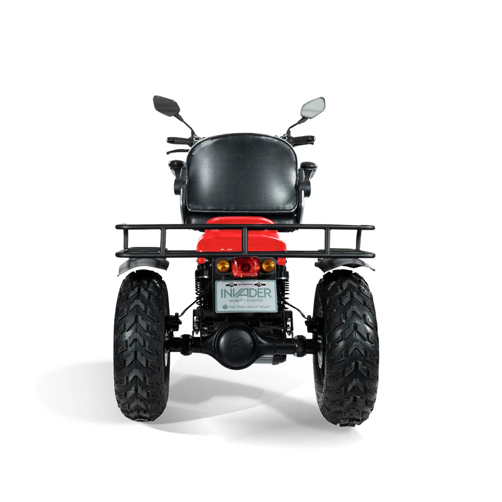 Scooterpac Invader Off Road Mobility Scooter in Red Rear Scooterpac Invader Off Road Mobility Scooter in Red Rear