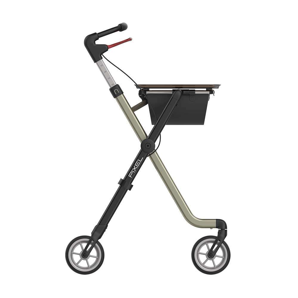 Lightweight Indoor Rollator Space I Champagne Side View Lightweight Indoor Rollator Space I Champagne Side View
