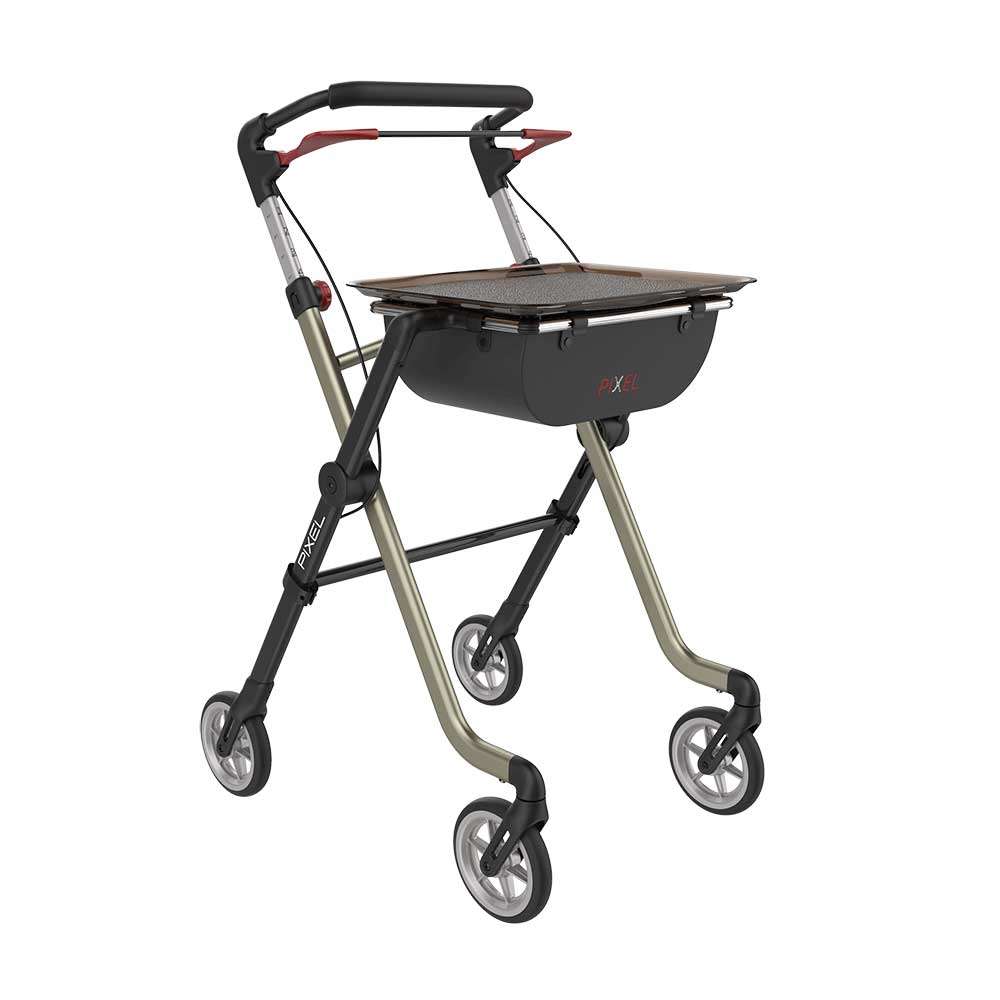 Lightweight Indoor Rollator Space I Champagne Front Right Lightweight Indoor Rollator Space I Champagne Front Right