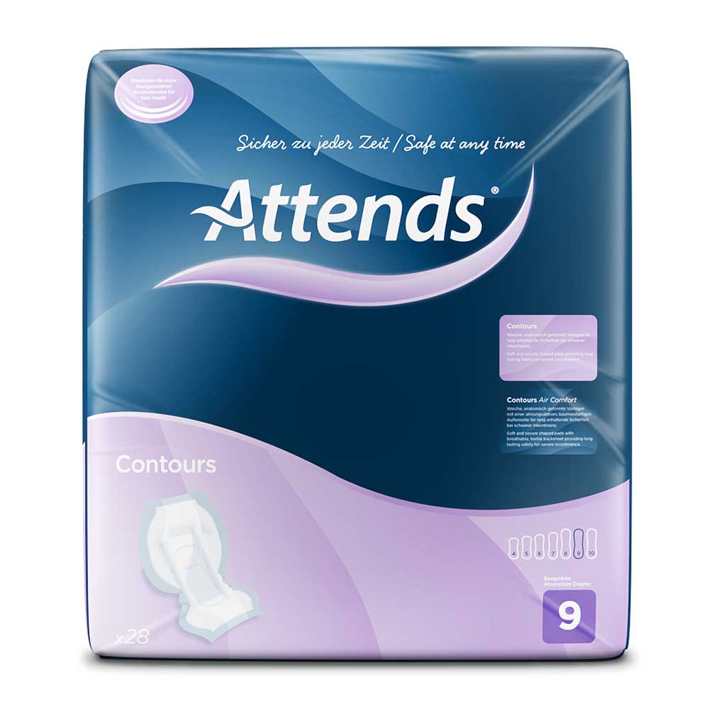 Attends-Contours-Regular-9 Attends Contours Regular 9 Incontinence Shaped Pads