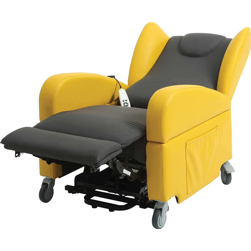 Brookfield Easy to Clean Riser Recliner Yellow Flat