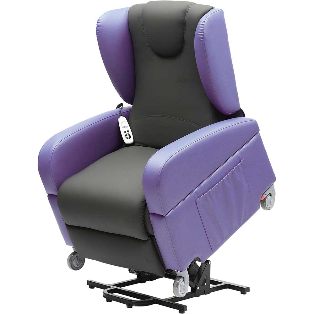 Brookfield Easy to Clean Riser Recliner Purple Raised