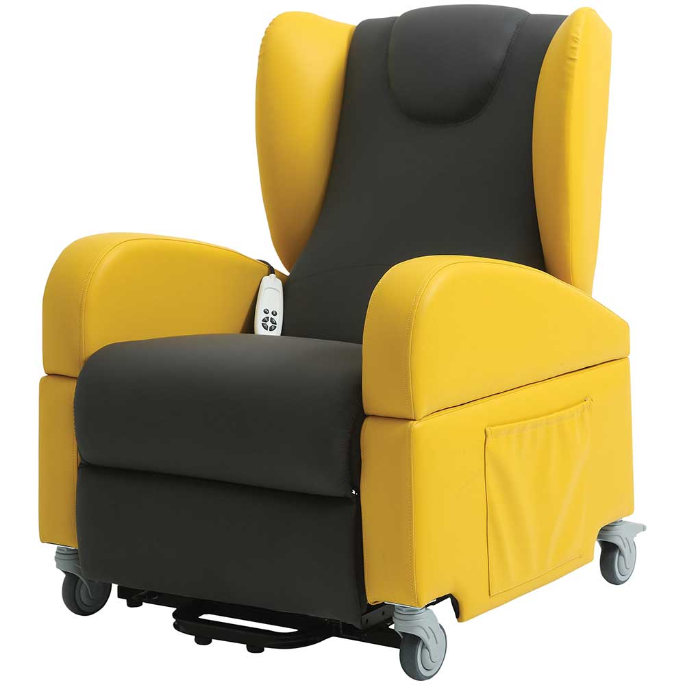 Brookfield Easy to Clean Riser Recliner ﻿Yellow & Black