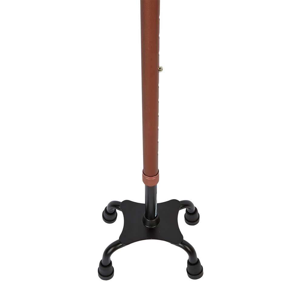 Ziggy Quad Offset Matte Bronze Cane Base Close Up
