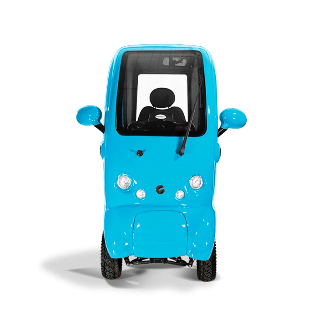 Scooterpac Cabin Car Mk2 Mobility Scooter Ice Blue Front Scooterpac Cabin Car Mk2 Mobility Scooter Ice Blue Front