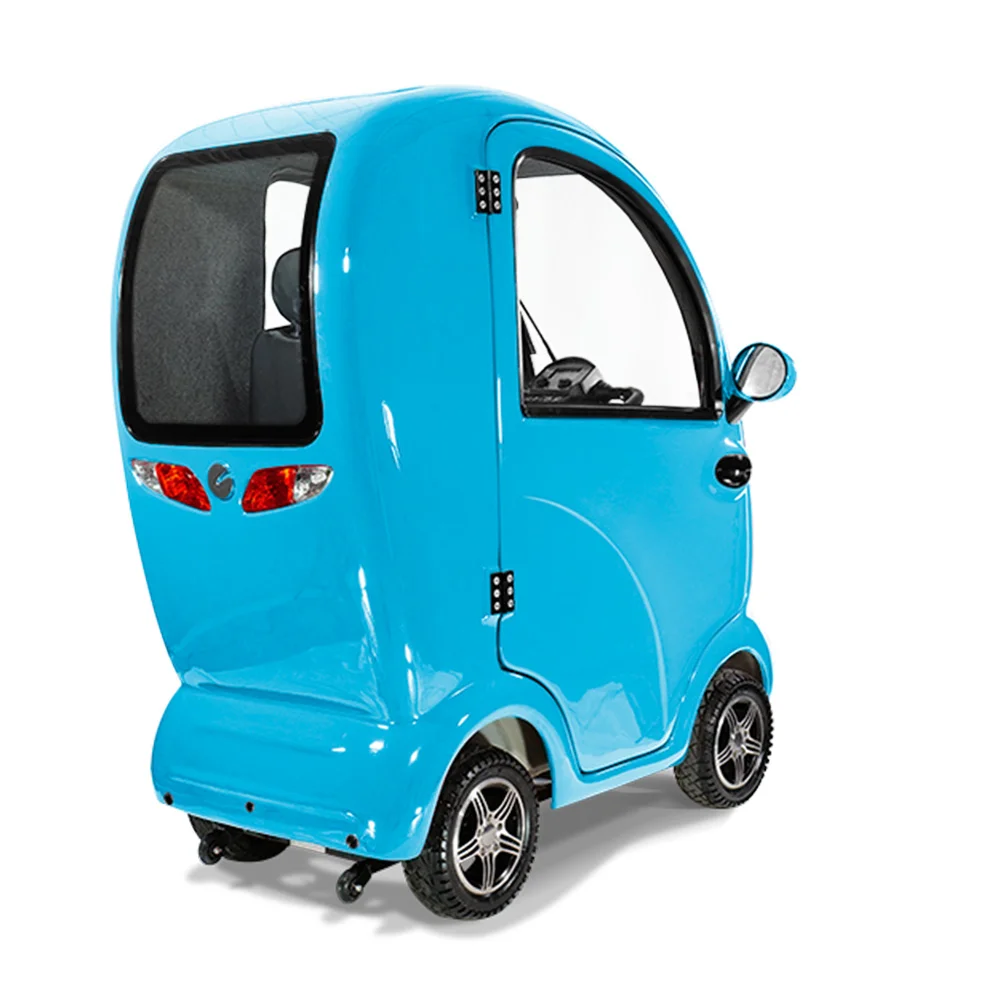 Scooterpac Cabin Car Mk2 Mobility Scooter Ice Blue Rear Left Scooterpac Cabin Car Mk2 Mobility Scooter Ice Blue Rear Left