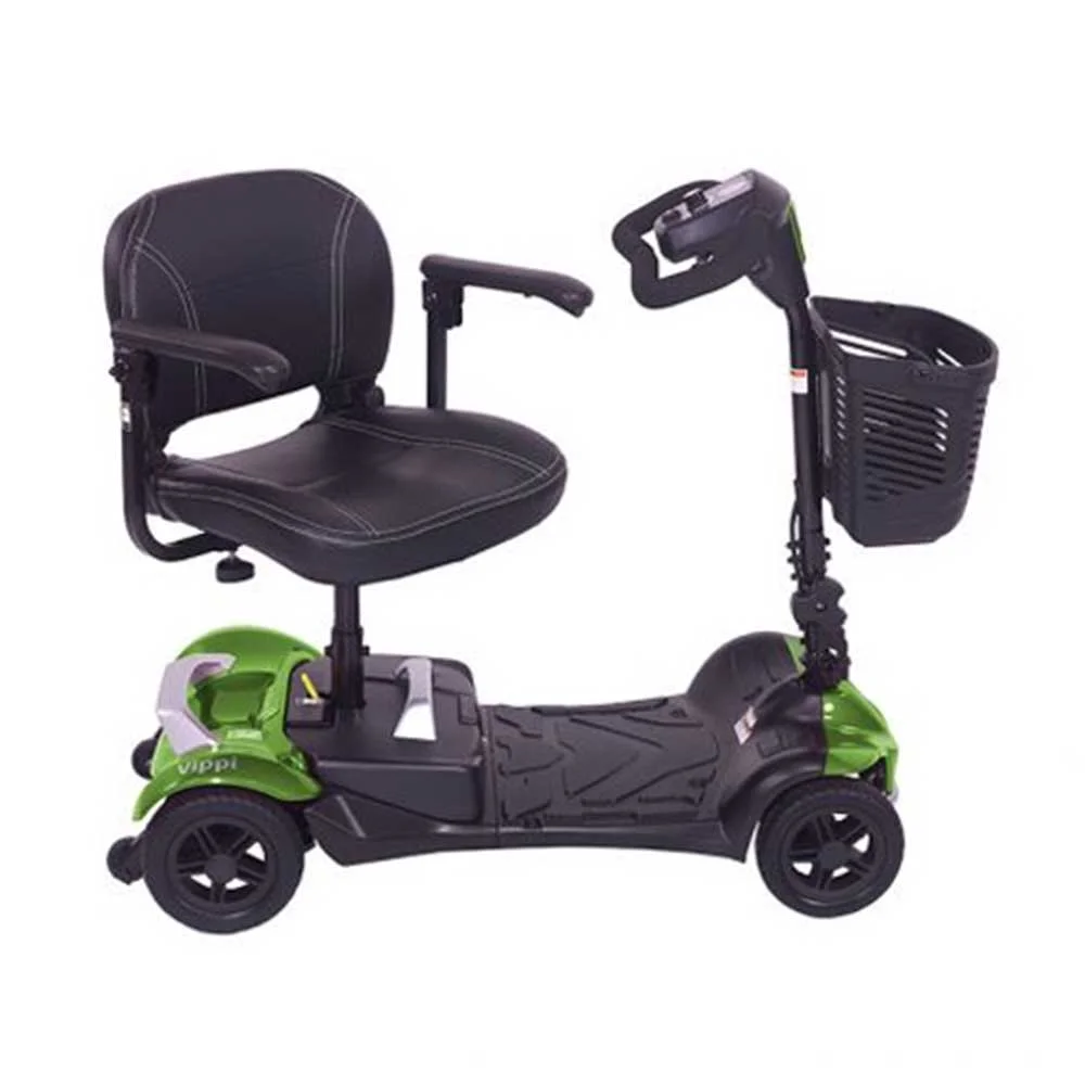 Electric Mobility Transportable Mobility Scooter Vippi in Green Side Electric Mobility Transportable Mobility Scooter Vippi in Green Side