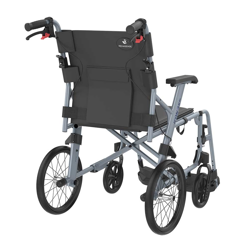Rehasense Icon 35 BX Lightweight Transit Wheelchair - Back Right Rehasense Icon 35 BX Lightweight Transit Wheelchair - Back Right