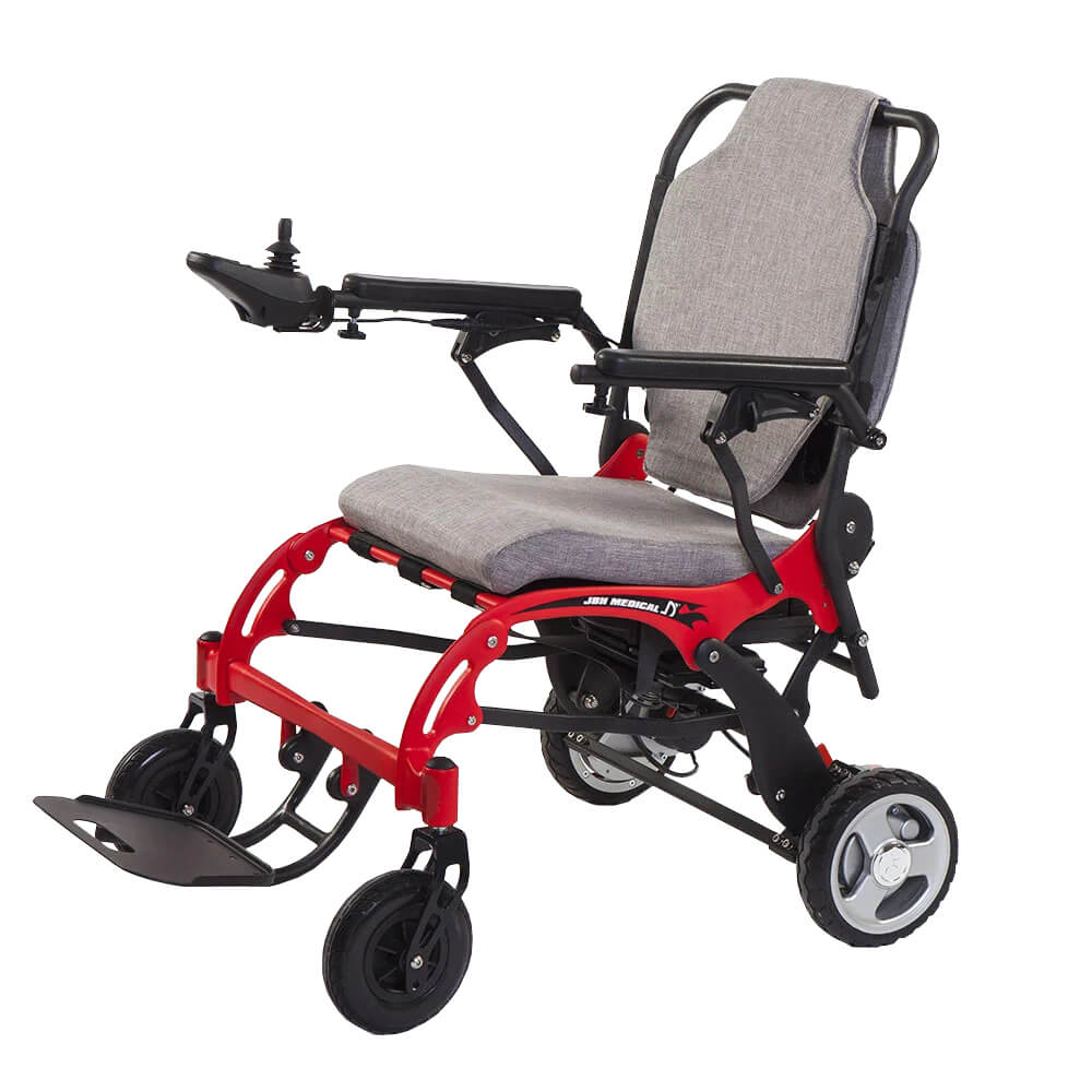 Carbon Lite Powerchair Red Monarch Carbon Lite Lightweight Folding Electric Wheelchair Red
