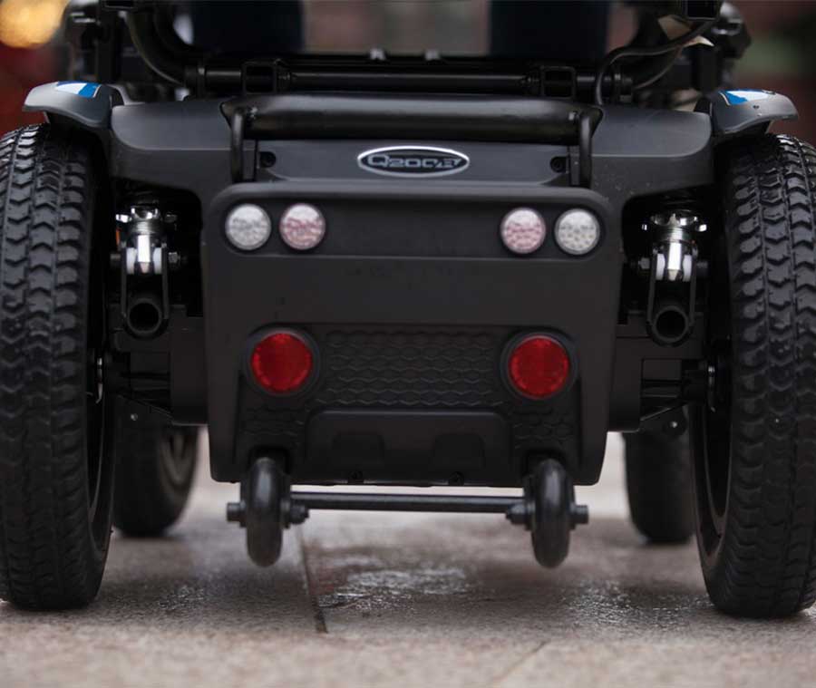 Q200R powerchair has a small compact base making it easier to fit in small spaces