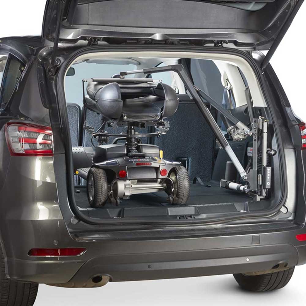 Autochair Car Boot Hoist Smart Lifter LC Folded Mobility Scooter In The Boot Autochair Car Boot Hoist Smart Lifter LC Folded Mobility Scooter In The Boot
