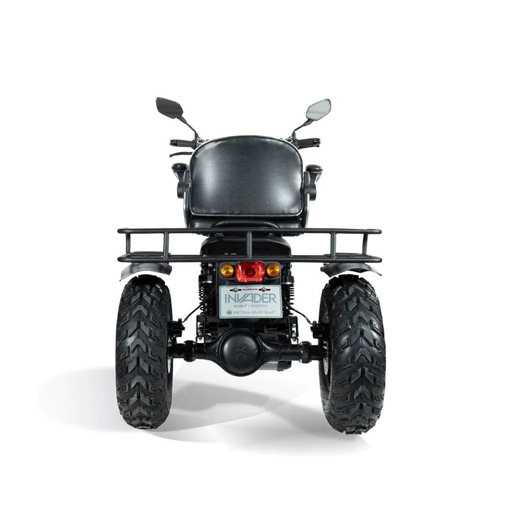 Scooterpac Invader Off Road Mobility Scooter in Black Back Scooterpac Invader Off Road Mobility Scooter in Black Back