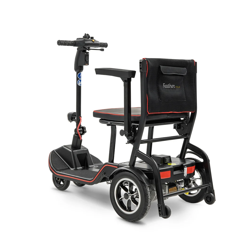 Scooterpac Feather Fold Lightweight Folding Mobility Scooter Rear Left Scooterpac Feather Fold Lightweight Folding Mobility Scooter Rear Left