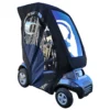 TGA Breeze S4 fitted with Solid Canopy in TGA Breeze S4 Mobility Scooter in Bright Silver Metallic