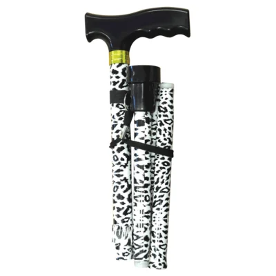 Extendable Patterned Folding Walking Stick Folded