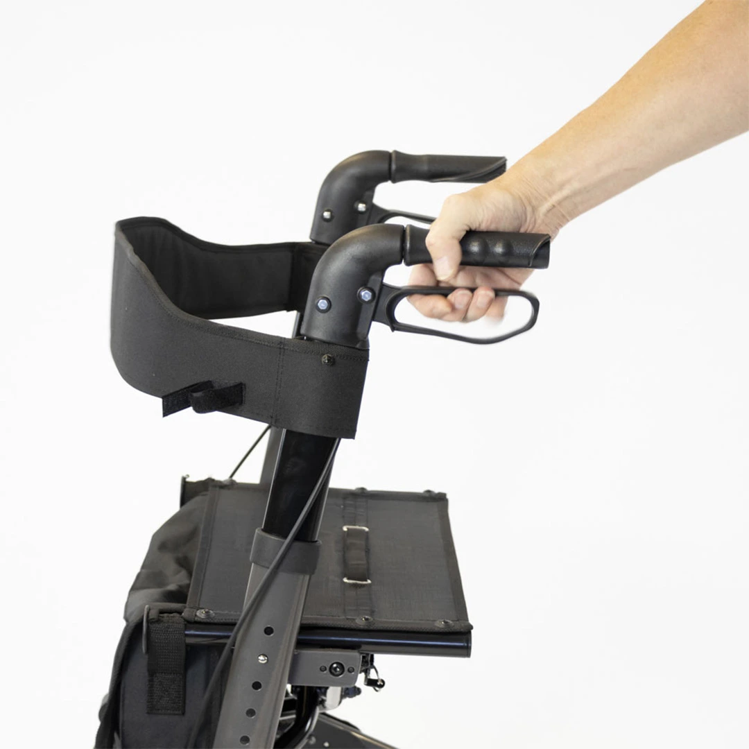 Four Wheel Triple Fold Aluminium Rollator handles