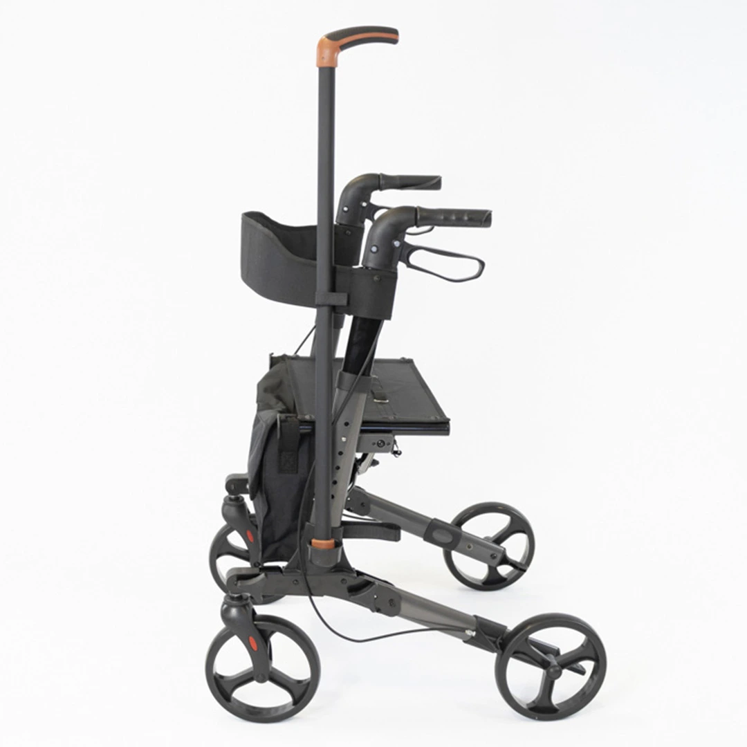 Four Wheel Triple Fold Aluminium Rollator walking stick
