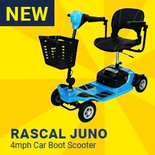 New Rascal Juno 4mph Car Boot Mobility Scooter | Available at Modern Mobility | Learn More
